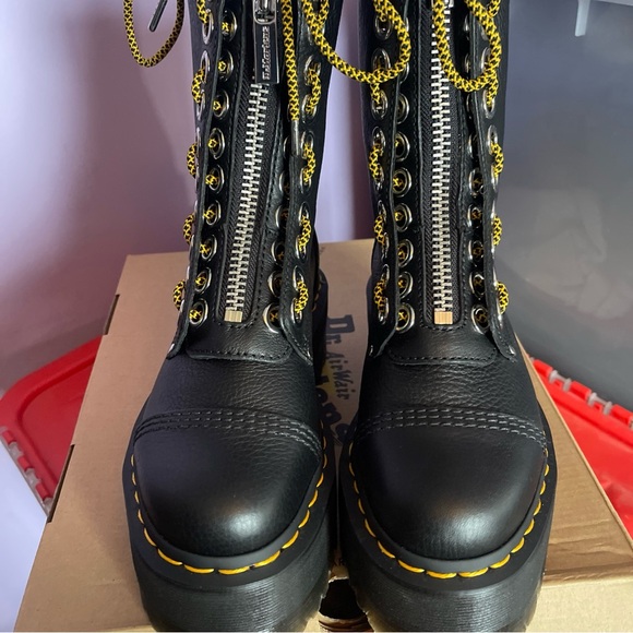 Dr Martens Sinclair Hi Max UK4 US6 Black Pisa New - Picture 4 of 10